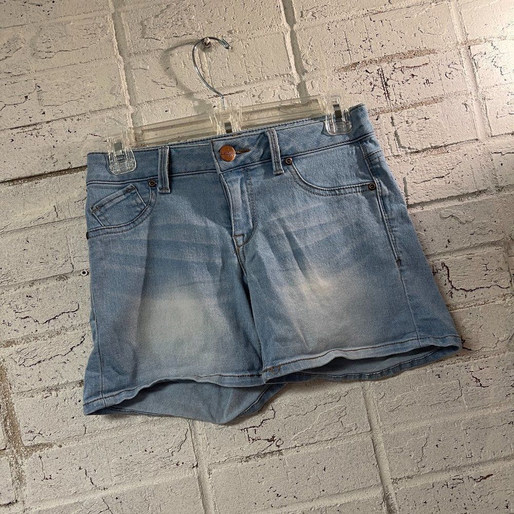 Evermore Acid Washed Denim Shorts 1
